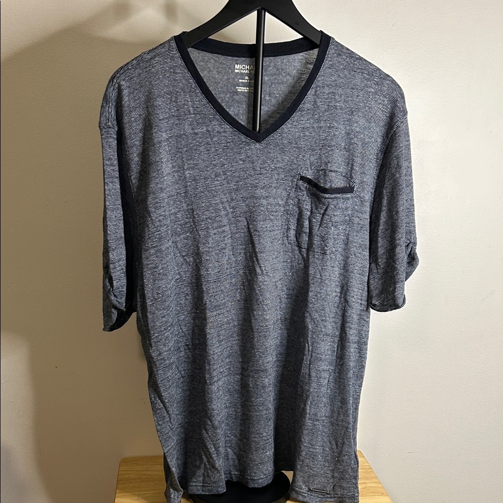 Michael Kors Blue V-Neck T-Shirt